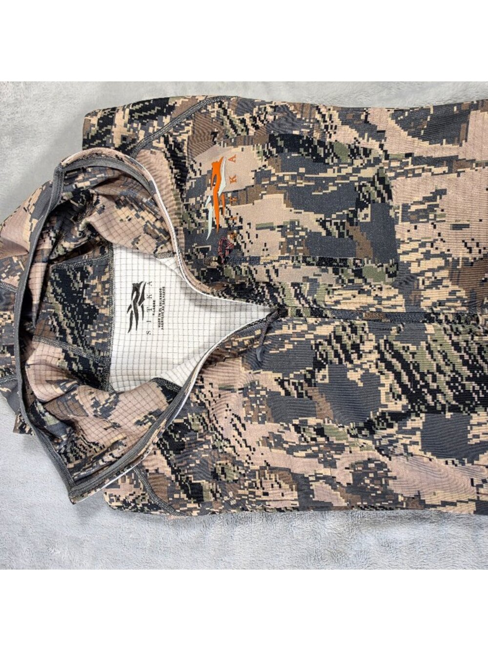Sitka Gear Full Zip Hooded Jacket X-Large Digital Camo Hunting Mid Layer Top